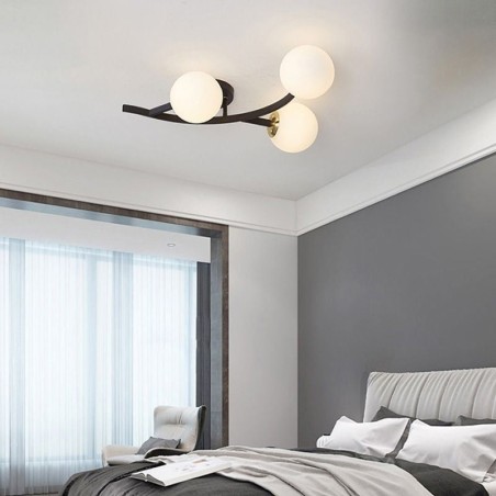 Moderne Minimalistisk Branch Flush Mount Glas Globe Loftslampe Moderne Minimalistisk Branch Flush Mount Glas Globe Loftslampe