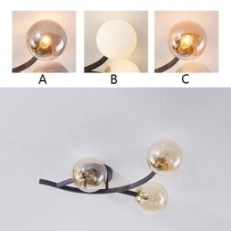 Moderne Minimalistisk Branch Flush Mount Glas Globe Loftslampe