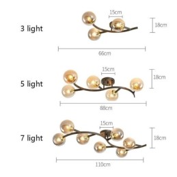 Moderne Minimalistisk Branch Flush Mount Glas Globe Loftslampe