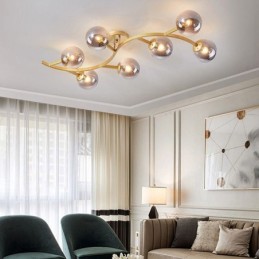 Moderne Minimalistisk Branch Flush Mount Glas Globe Loftslampe