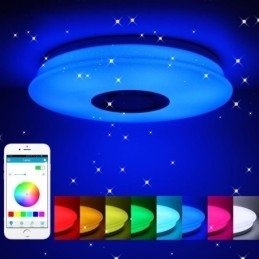Flush Mount farverig loftslampe med Bluetooth musik højttaler timing funktion