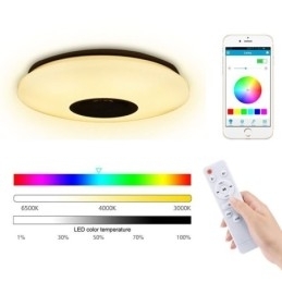 Flush Mount farverig loftslampe med Bluetooth musik højttaler timing funktion