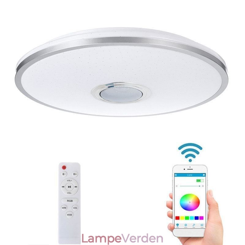 Flush Mount farverigt loftslys med Bluetooth musik højttaler timing funktion
