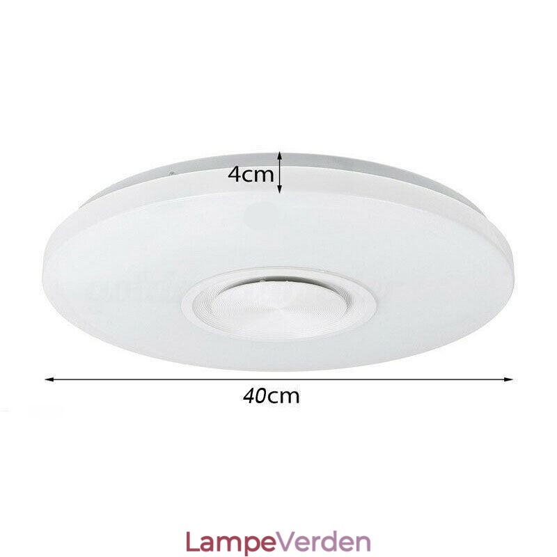 Flush Mount dekorativ lampe Fjernbetjening APP-kontrol Bluetooth-musikhøjttalerlampe
