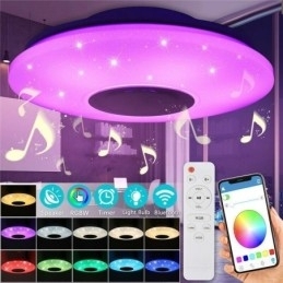 Flush Mount dekorativ lampe Fjernbetjening APP-kontrol Bluetooth-musikhøjttalerlampe