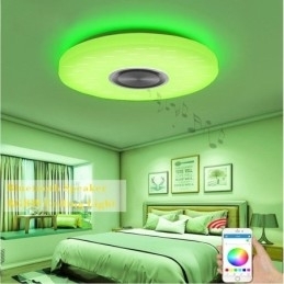 Flush Mount dekorativ lampe Fjernbetjening APP-kontrol Bluetooth-musikhøjttalerlampe