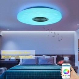 Flush Mount dekorativ lampe Fjernbetjening APP-kontrol Bluetooth-musikhøjttalerlampe
