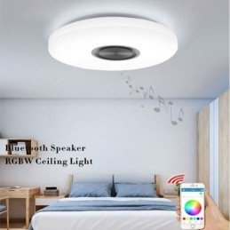 Flush Mount dekorativ lampe Fjernbetjening APP-kontrol Bluetooth-musikhøjttalerlampe