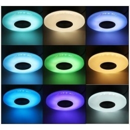 Flush Mount dekorativ lampe Fjernbetjening APP-kontrol Bluetooth-musikhøjttalerlampe