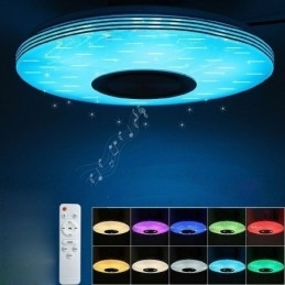 Flush Mount Loftslampe Dekorativ Lampe Fjernbetjening APP-kontrol Bluetooth-musikhøjttalerlampe
