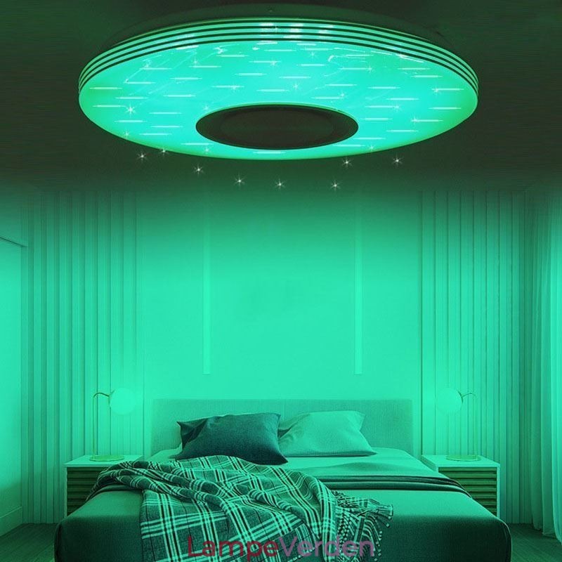 Flush Mount Loftslampe Dekorativ Lampe Fjernbetjening APP-kontrol Bluetooth-musikhøjttalerlampe