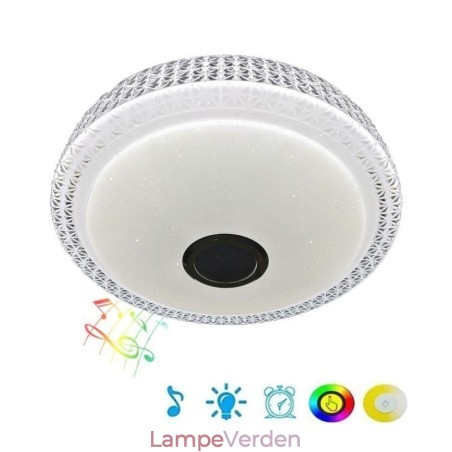 Loftslys Dekorativ lampe Fjernbetjening APP-kontrol Bluetooth-musikhøjttaler Flush Mount Loftslys Dekorativ lampe Fjernbetjening APP-kontrol Bluetooth-musikhøjttaler Flush Mount