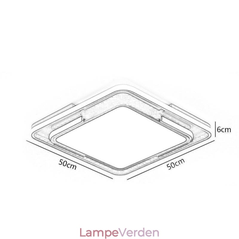 Moderne enkel flush-mount loftslampe Firkantet akryl lysarmatur