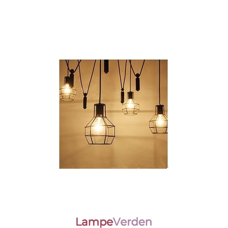 Spisestue Siddende Lysekrone Amerikansk landlamper og lanterner Løft Tiny Cages Droplight