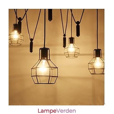 Spisestue Siddende Lysekrone Amerikansk landlamper og lanterner Løft Tiny Cages Droplight Spisestue Siddende Lysekrone Amerikansk landlamper og lanterner Løft Tiny Cages Droplight
