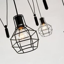 Spisestue Siddende Lysekrone Amerikansk landlamper og lanterner Løft Tiny Cages Droplight