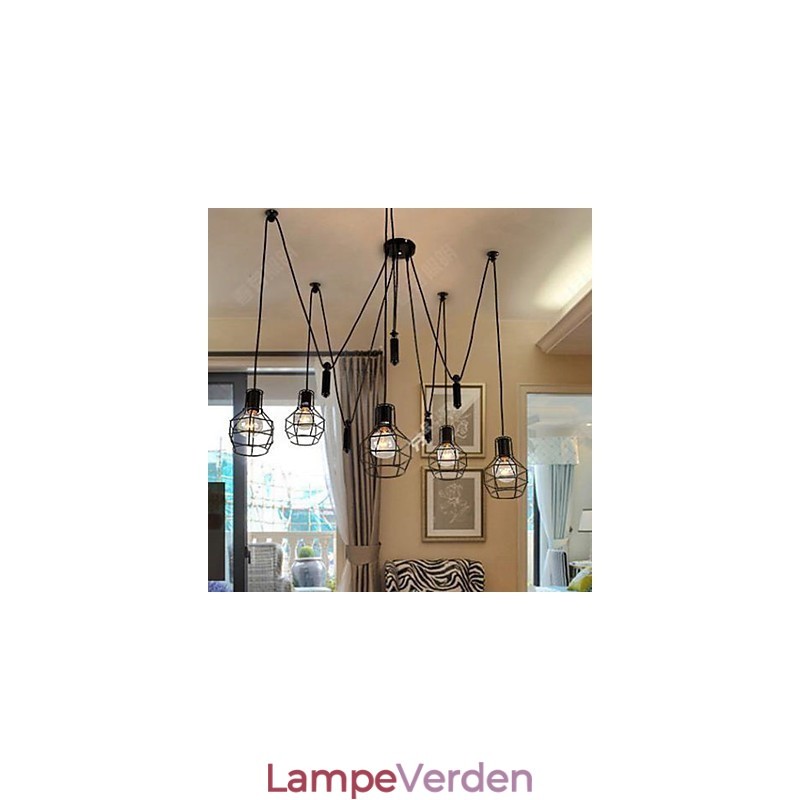 Spisestue Siddende Lysekrone Amerikansk landlamper og lanterner Løft Tiny Cages Droplight