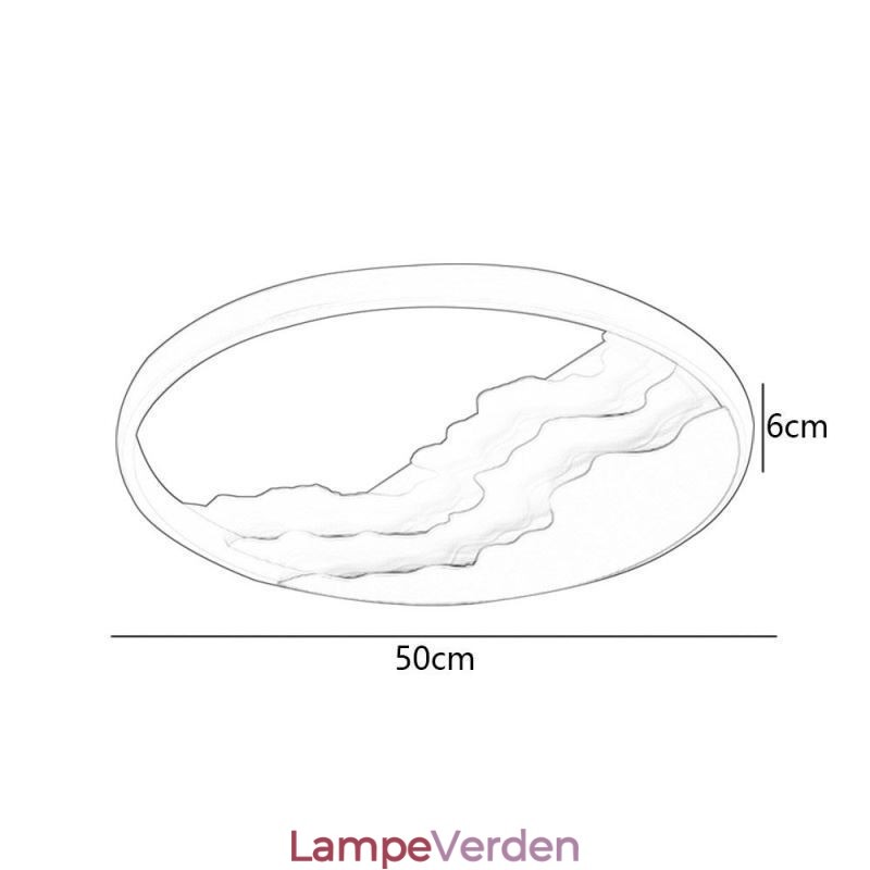 Rund Flush Mount Unik bølgeformet akryl loftslampe