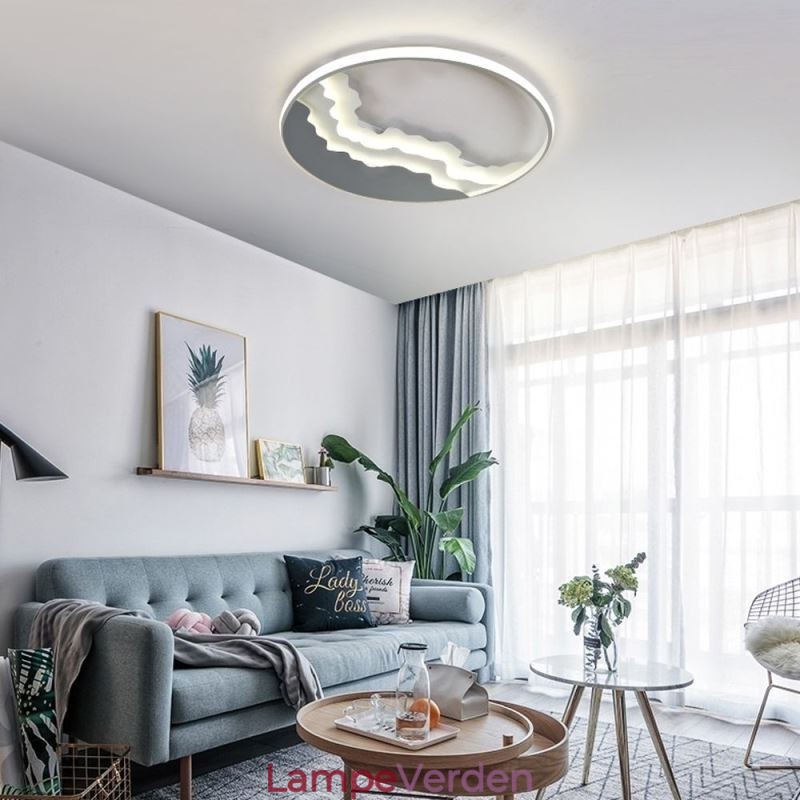 Rund Flush Mount Unik bølgeformet akryl loftslampe
