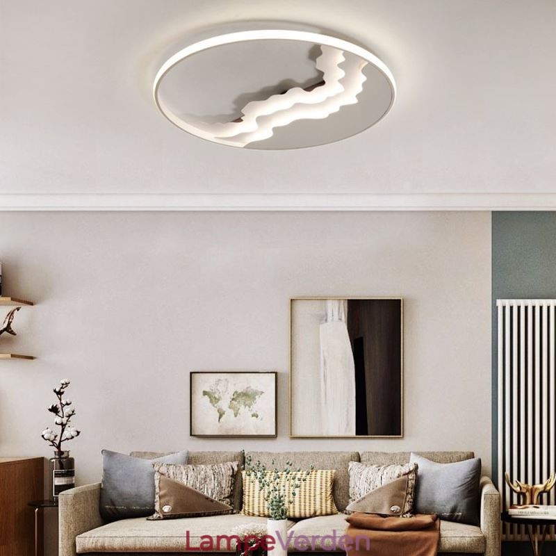 Rund Flush Mount Unik bølgeformet akryl loftslampe