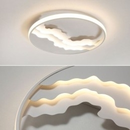 Rund Flush Mount Unik bølgeformet akryl loftslampe