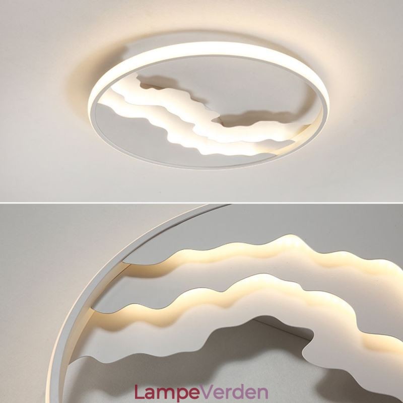Rund Flush Mount Unik bølgeformet akryl loftslampe