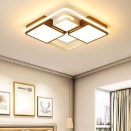Moderne flush-mount loftslampe Akryl firkantet sort og hvid lysarmatur