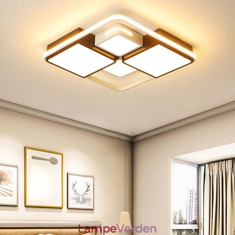 Moderne flush-mount loftslampe Akryl firkantet sort og hvid lysarmatur