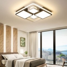 Moderne flush-mount loftslampe Akryl firkantet sort og hvid lysarmatur