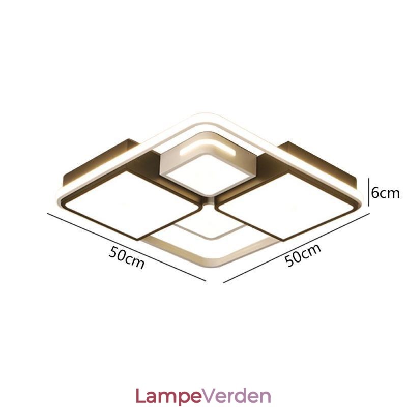 Moderne flush-mount loftslampe Akryl firkantet sort og hvid lysarmatur