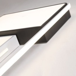 Moderne flush-mount loftslampe Akryl firkantet sort og hvid lysarmatur