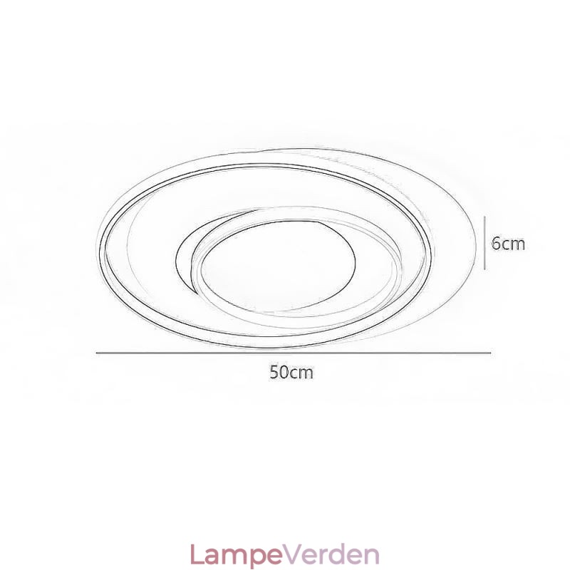 Uregelmæssig rund loftslampe til indbygning