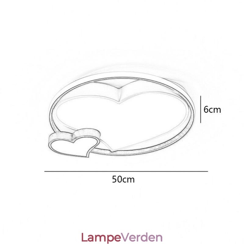 Double Hearts Flush Mount Loftlampe Dekorativ belysning