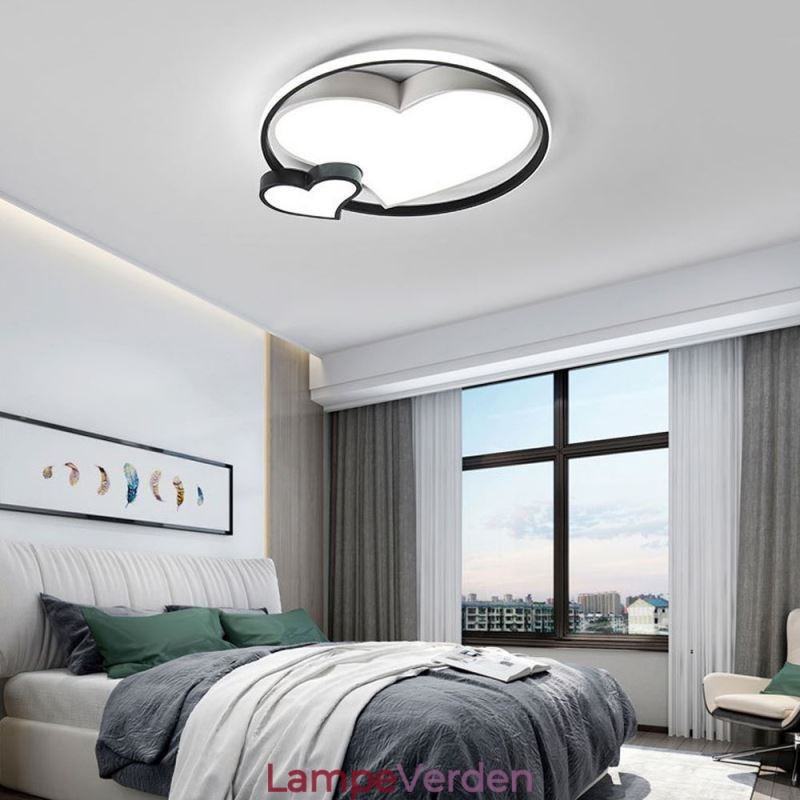 Double Hearts Flush Mount Loftlampe Dekorativ belysning