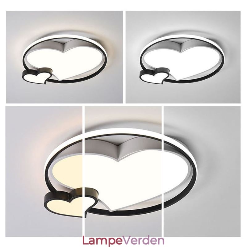 Double Hearts Flush Mount Loftlampe Dekorativ belysning