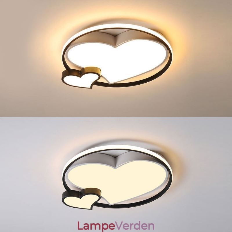 Double Hearts Flush Mount Loftlampe Dekorativ belysning