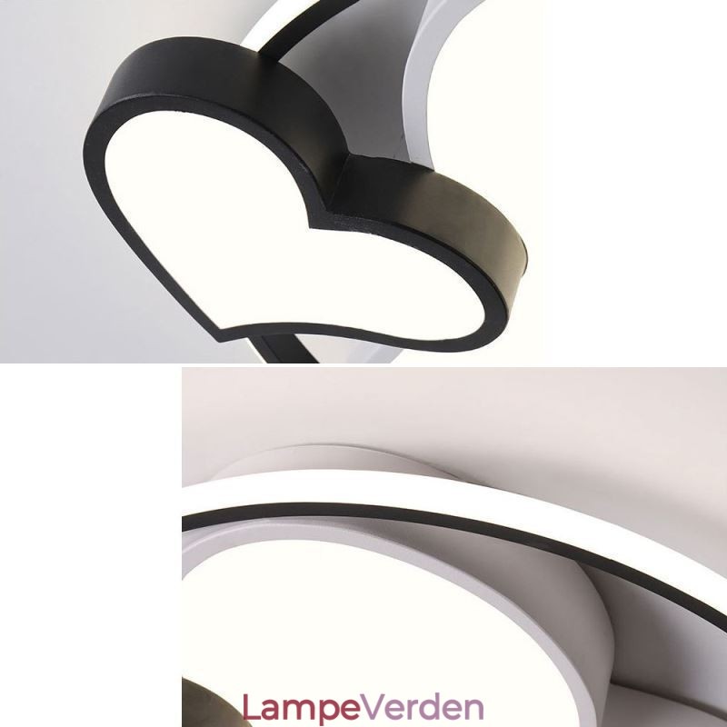 Double Hearts Flush Mount Loftlampe Dekorativ belysning