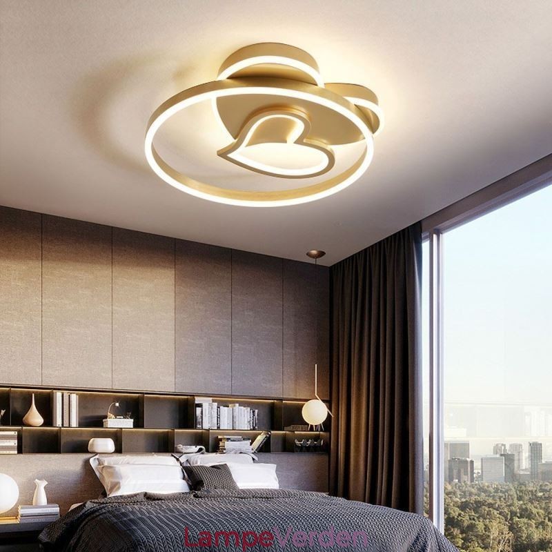 Moderne Flush Mount akryl dobbeltlags hjerteformet loftslampe