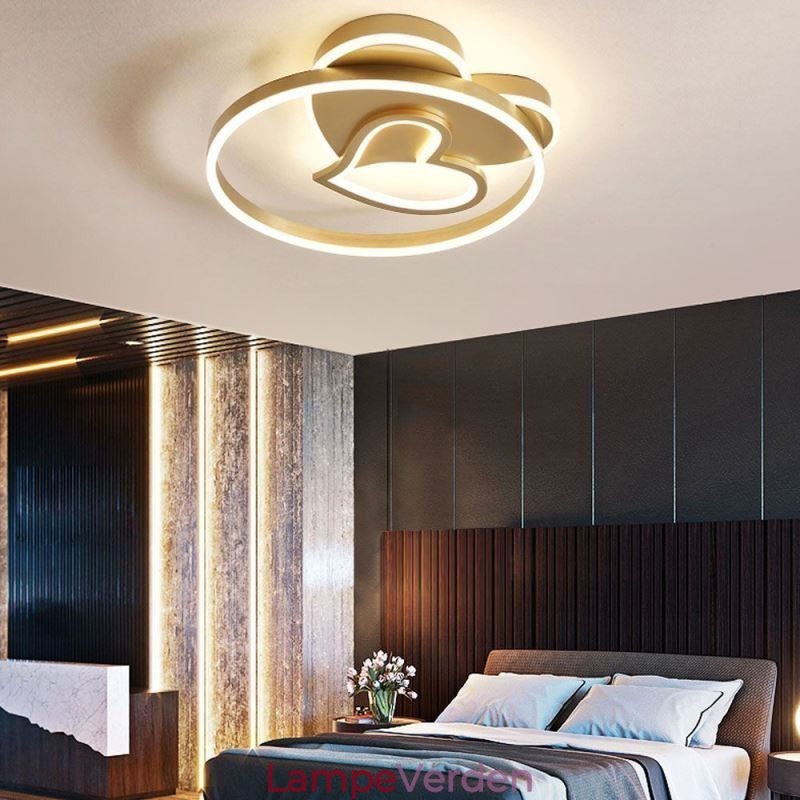 Moderne Flush Mount akryl dobbeltlags hjerteformet loftslampe