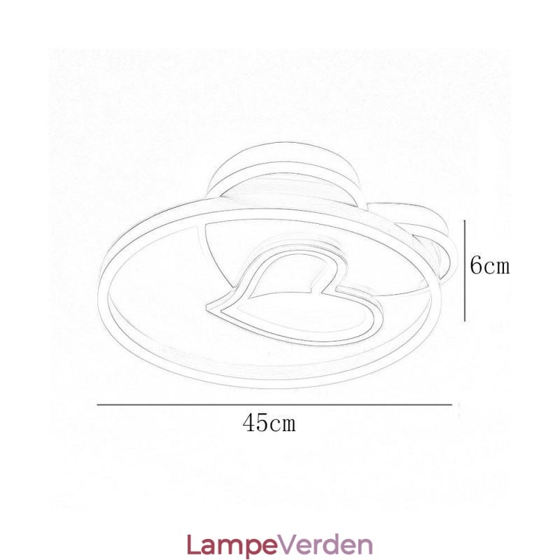 Moderne Flush Mount akryl dobbeltlags hjerteformet loftslampe