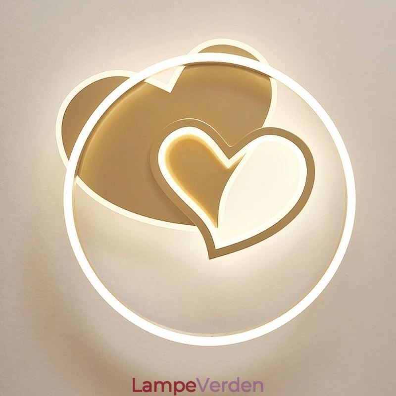 Moderne Flush Mount akryl dobbeltlags hjerteformet loftslampe