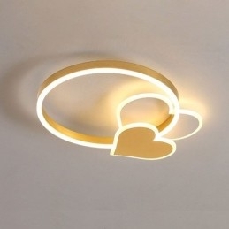 Moderne akryl flush Mount guld dobbelt hjerte loftslampe