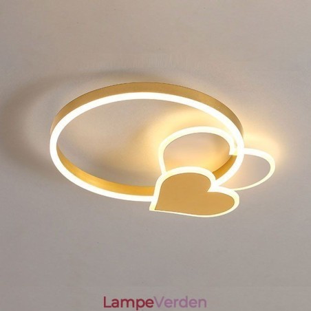 Moderne akryl flush Mount guld dobbelt hjerte loftslampe Moderne akryl flush Mount guld dobbelt hjerte loftslampe