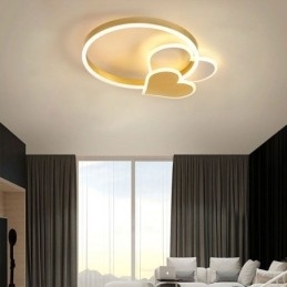 Moderne akryl flush Mount guld dobbelt hjerte loftslampe