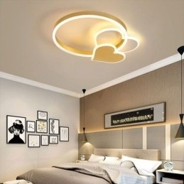 Moderne akryl flush Mount guld dobbelt hjerte loftslampe