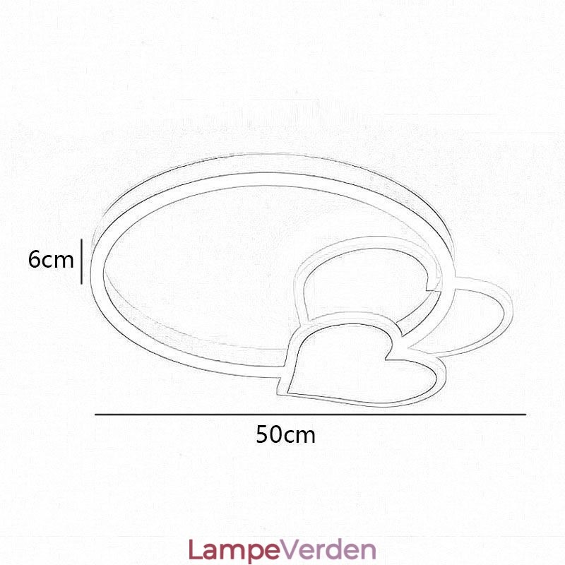 Moderne akryl flush Mount guld dobbelt hjerte loftslampe