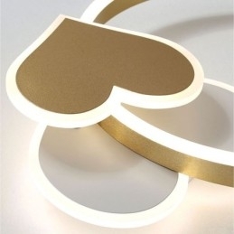 Moderne akryl flush Mount guld dobbelt hjerte loftslampe
