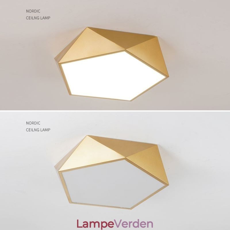 Guld geometrisk indbygnings akryl loftslampe