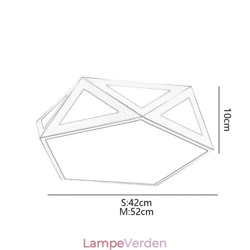 Guld geometrisk indbygnings akryl loftslampe