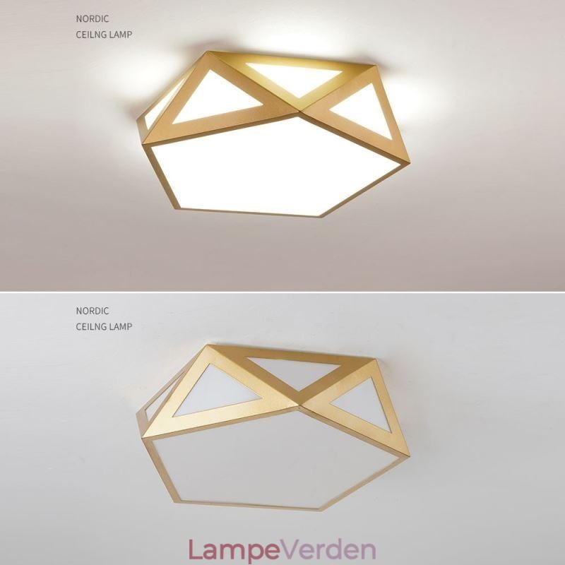 Guld geometrisk indbygnings akryl loftslampe
